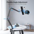 Tablet Stand for Desk, Aluminum Alloy Foldable Tablet Arm Mount Holder Compatible with iPad 10/9th, iPad Pro Air 13/11inch (2024), Mini, Samsung Galaxy Tab & More 7-15.6'' Tab Portable Monitor