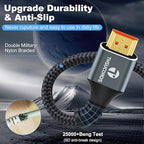 8K 4K HDMI Cable 10FT, High Speed Braided HDMI to HDMI 2.1 Cord Supports 8K@60Hz, 4K@120Hz 144Hz 48Gbps Compatible with Roku TV/PS5/HDTV/Blu-ray
