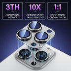Uyiton for iPhone 14 Pro/iPhone 14 Pro Max Camera Lens Protector, [Drop Protection] 9H Tempered Glass Camera Cover Screen Metal Ring Case Friendly Scratch Resistant Easy to Install Silver
