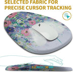 Hokafenle Ergonomic Mouse Pad Wrist Support with Stepped-Wedge Design, Wrist Rest Pain Relief Mousepad Filled with Memory Foam, Carpal Tunnel Mousepad for Wireless Mouse(12x8 inch, Painting Flowers)