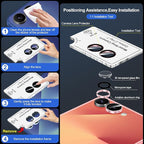 for Samsung Galaxy Z Flip 7 Camera Lens Protector, Individual Metal Ring Tempered Glass Lens Cover, [Strong Adsorption] Scratch Resistant Ultra-Thin HD Clear Lens Cover, 1 Set-Pink Ring