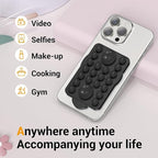 for Magnetic Silicone Suction Phone&Case Adhesive Mount - iPhone & Android,Hands-Free, Strong Grip Holder for Selfies & Tiktok Videos-2.35″x3.55″,Black