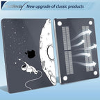 Compatible with MacBook Air 13.6 inch Case, M4 A3240/M3 A3113/M2 A2681 (Released 2025 to 2022), Hard Shell, Keyboard Cover, Screen Protector, Webcam Cover & Type-C Adapter, Astronauts Stars