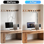 XHF 30pcs Adhesive Cable Wire Clips Kit White, Outdoor Cable Management Wire Organizer Cord Holder for Under Desk, Car, Wall, TV PC Ethernet Cable