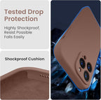 FireNova Designed for iPhone 13 Pro Case, Silicone Upgraded [Camera Protection] Phone Case with [2 Screen Protectors], Soft Anti-Scratch Microfiber Lining Inside, 6.1 inch, Light Brown