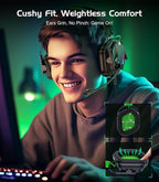 HW12 Gaming Headset for PC,PS5,PS4,Xbox One,Switch,Gaming Headphones with Microphone Wired Headset with 3.5mm Audio Jack (Black/Green)