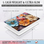 CISSOOK Compatible with MacBook Air 13 inch Case 2021 2020-2018 Release M1 A2337 A2179 A1932, Flower Hard Shell Case with Keyboard Cover for MacBook Air 13 Inch with Touch ID, Silk Flowers