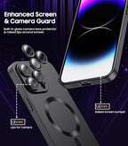 Magnetic for iPhone 14 Pro Max Case [Compatible with MagSafe][Built-in Camera Lens Protector] Slim Soft TPU Bumper Shockproof Metallic Luster Phone Case (Black)