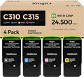 C310 C315 Toner Cartridge Set 4-Pack with chip High-Yield 006R04364 006R04365 006R04366 006R04367 Replacement for Xerox C310 C310DNI Versalink C315 C315DNI Color Printer Ink Black Cyan Magenta Yellow