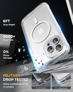 Miracase Magnetic for iPhone 12 Pro Max Case [Compatible with MagSafe] Full-Body Phone case with Built-in Glass Screen Protector& Camera Protector, Military Drop Proof 12 Pro Max Cover, Matte Clear