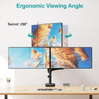 MOUNT PRO Triple Monitor Mount for Max 32" Computer Screen, Adjustable 3 Monitor Desk Mount, up to 17.6lbs Each, Gas Spring Three Display Arm with Tilt Swivel Rotation, VESA Mount 75x75/100x100mm
