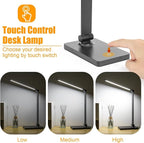 Rechargeable Desk Lamp LED Desk Lamps Eye-Caring Desk Lamps Dimmable Office Lamp with USB Chager Touch Control for Home Office Student Dormitory