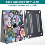 Teryeefi for MacBook Pro 14 inch Case M4 M3 M2 M1 Chip (2025 2024 2023 2021 Release) Model A3112 A3401 A3185 A2918 A2992 A2779 A2442, PC Hard Shell+Keyboard Cover Skin, Pretty Colorful Flower A004