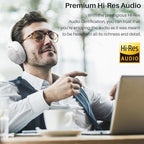 TOZO HT2 Hybrid Active Noise Cancelling Headphones, Wireless Over Ear Bluetooth Headset, 60H Playtime, Hi-Res Audio Custom EQ via App Deep Bass Comfort Fit Ear Cups, for Home Office Travel White