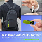 Thumb Drive 1GB USB Flash Drives 20 Pack 1GB USB 2.0 Jump Drives Multipack Memory Stick Zip Drive Pendrive 20 Packs with 20PCS Lanyards Label