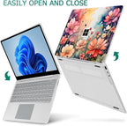 Tuiklol Case for 15 Inch Microsoft Surface Laptop 5/4/3 2022-2020, Model 1979/1953/1872/1873 Hard Shell Cover, Keyboard Cover+Screen Protector+Dust Plugs,Ilustration Flowers