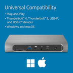 Kensington SD5800T Thunderbolt 4 and USB4 Quad 4K Display Docking Station, 100W Charging, 2 x HDMI, 2 x DP, 2.5G Ethernet, Card Readers, for Windows/MacOS (K32856NA)