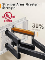 Perlegear UL Listed Full Motion TV Wall Mount for 42-85 inch TVs up to 132 lbs, TV Mount with Dual Articulating Arms, Tool-Free Tilt, Swivel, Extension, Leveling, Max VESA 600x400mm, 16" Studs, PGLF8