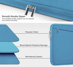 15.6 inch Laptop Sleeve, Slim Computer Carrying Bag Protective Cover Briefcase with Front Pocket, Durable Laptop Case for 15-16 Inch HP, Dell, Lenovo, Asus- Sky Blue
