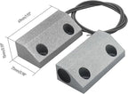 Magnetic Reed Switch Wired Surface Mount Normally Open NO Contact Sensor Alarm Magnetic Door Switch with 2 Wires, Zinc Alloy Sliver, MC-56