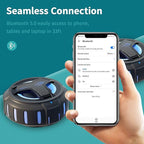 EBODA Bluetooth Shower Speaker, Portable Bluetooth Speakers, IP67 Waterproof Wireless Speaker with LED Light, Floating, 2000mAh, True Wireless Stereo for Kayak, Beach, Gifts for unisex -Black
