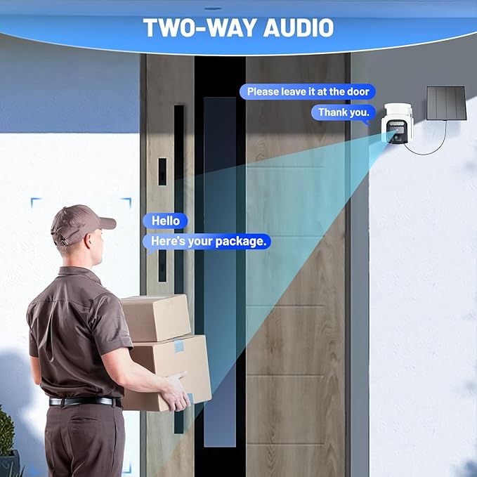 4G LTE Cellular Security Camera,No WiFi Solar Powered Wireless Camera Outdoor with SIM Card & Unlimited Data Plan, Remote Control, Pan Tilt,2K HD Night Vision, 2-Way Talk,Motion Detection
