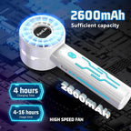 2PCS Portable High-Speed Mini Handheld Fan, USB Rechargeable Neck Personal Mini Fan(7000 Rpm High-Speed Motor, Lasts 4-16 Hours) 4-Speed Powerful Wind Fans For Summer Outdoor Traveling, Gifts For Kids
