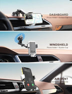 Wireless Car Charger, Phone Holders for Your Car, 15W Auto Clamping Phone Mount Car Accessories for iPhone 16 15 14 13 12 Mini Pro Max, Samsung Galaxy S24 Ultra S23 S22+ Note 20, etc - Silver