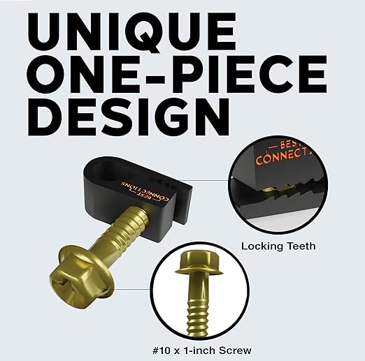 BEST CONNECTIONS Coaxial Cable Clips with Pre-Inserted Screw (1,000 Pack) – Black Single Cable Mounting Clamps for Coax Cable (RG6, RG59) and Ethernet Cable – Cord Fastener/Strain Relief Clip