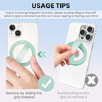 Magnetic Silicone Ring Grip Phone Holder, Loop Grip Phone Holder,Magnetic Phone Loop,Magsafe Phone Grip,Compatible with Magsafe for iPhone 16/15/14/13/12 Series (Green Sparkle)