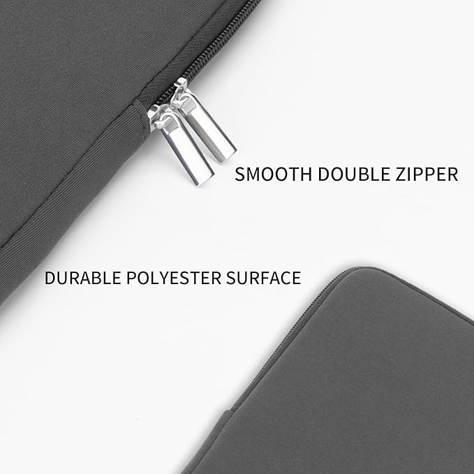 RAINYEAR 11-11.6 Inch Laptop Sleeve Protective Case Soft Lining Carrying Bag Padded Zipper Cover Compatible with 11.6" MacBook Air for 11" Notebook Computer Tablet Chromebook (Gray, Upgraded Version)