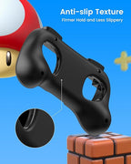 TRANSNOVO Hand Grips for Switch 2，Wear-Resistant Switch Accessories Controller Grips for JoyCon，2 Pack Comfort Handles (Black)