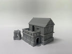 Paintable Tabletop Miniature Little Town Building Terrains Compatible with RPG War Games - 18mm Scale Dioramas Building Set Scenery with Medieval Architecture Style by HAUTICO (HVillageHouses7-1)