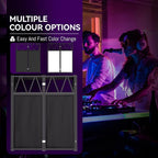 Portable DJ Booth Table,Foldable DJ Table Stand Portable with White & Black Scrim,Adjustable DJ Facade Table Station Metal Frame DJ Table with Cable Hole for Private Events, Clubs, Bars (Upgrade)