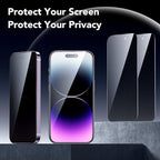 ESR 3 Pack for iPhone 14 Pro Privacy Screen Protector, Anti-spy Tempered-Glass Privacy Screen Protector, Micro-curved Edges, Case Friendly