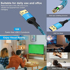 USB Extension Cable 6FT, 2Pack USB Extender USB3.0 Extension Cord Type A Male to Female Extender Cable 5Gbps High Speed Data Transfer for Gamepad,Keyboard,Webcam,Mouse,Camera,Flash Drive,Hard Drive