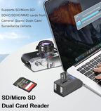 VIENON 5-Port USB 3.0 Hub with SD TF Card Reader, USB Extender Adapter with Memory SD/Micro SD Card Reader, USB 3.0/2.0 Ports, Portable USB Splitter for Laptop,PC, Camera, Flash Driver, HDD, Dash Cam