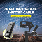 RC101-N3 Camera Shutter Remote Control for Canon R5 R5C 5D4 5D3 6d2 1/4 Screw Fixing Small Release Button Handle Two Cameras in sync Release Button