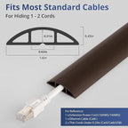 ZhiYo 3.6ft Cord Covers for Wires on Floor, Cord Hider Floor Hide Extension Cords, Soft PVC Cable Cover Cable Protector, Wire Cavity W0.62in H0.31in, Vintage Coffee