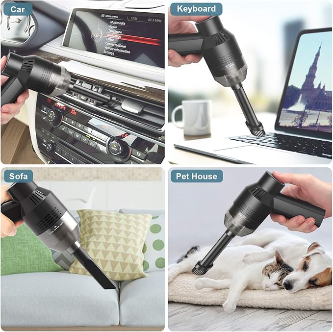 [Upgrade] Mini Vacuum Cordless Vacuum Keyboard Cleaner Mini Computer Vacuum Rechargeable Desk Vacuum for Cleaning Dust,Hair,Crumbs,Eraser Scrap,Laptop,Pet House，Sewing Machine