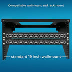Rapink Patch Panel 24 Port Cat7 with Inline Keystone 10G Support, Coupler Patch Panel STP Shielded 19-Inch with Removable Back Bar, 1U Network Panel for Cat7, Cat6, Cat6A, Cat5e,