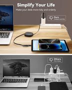 5 in 1 Retractable iPhone Fast Charging Cable, 2Pack 60W Multi Charging Cable 3.8Ft Multiple Lightning Charger Cord with USB-A/C to C/L Port for iPhone 16 15 14 13,iPad,Samsung S24 S23,Tablet & More