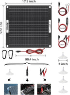 POWOXI 30W Solar Battery Charger: 12V Solar Car Battery Trickle Maintainer - with MPPT Controller Parameter Adjustable - for RV Boat Marine Motorcycle Trailer Truck Tractor - Solar Panel Kit