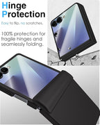 STORMTAL for Samsung Galaxy Z Flip 7 Case, Hinge Protection, Built-in Screen Protector, Wireless Charging, Shockproof, Slim Rugged Phone Protective Case for Galaxy Z Flip 7 Black