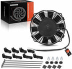 A-Premium 7.5'' 7.5 inch Slim Fan Pull Universal Electric Radiator Cooling Fan Assembly, 12V 80W with Mount Kit