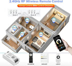 BTF-LIGHTING C02W CCT PWM (+ CW WW) 3PIN Color Temperature LED Strip Dual White 2.4GHz Tuya WiFi Group Controller Alexa Google Home Compatible with WR02RF RC02RFB Remote