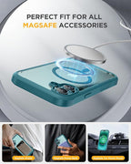 Miracase for iPhone 16 Case 6.1'', [Bubble Free] Full-Body Bumper Phone case with Built-in Full Glass Screen &Lens Protector,No Gap,Compatible with MagSafe,Drop Proof 16 Cover,Green