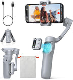 hohem iSteady X3 SE Gimbal Stabilizer for iPhone, Phone Stabilizer with Detachable Remote Control, Portable Foldable 3-Axis Phone Gimbal for Android & iPhone 16 15 Pro Max, Ideal for Travel Vlogging