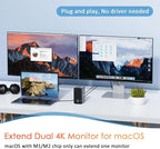 USB C Docking Station Dual Monitor for MacBook Pro, 15 in 2 USB C Laptop Docking Station Dual Monitor HDMI for MacBook Pro/Air with 2 4K HDMI Display, 6 USB A,USB C, SD&Micro SD,LAN, 87W PD 3.0