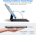Keyboard Case for iPad Air 13 Inch (M3 2025/M2 2024),iPad Pro 12.9 inch (3/4/5/6th Gen)–Magic-Style Magnetic Keyboard Case with 7 Color Backlight,Multi-Touch Trackpad,Floating Cantilever Stand